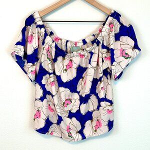 Skies Are Blue Floral Off Shoulder Blouse Size L
